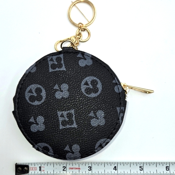 Black and Gray Monogram Coin Pouch - Picture 11 of 13